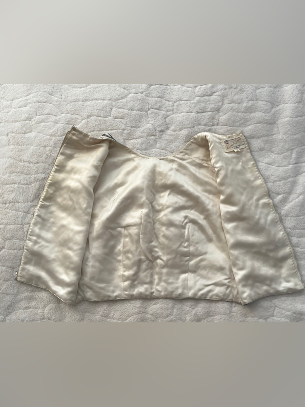 Rare Vintage 40-50’s embellished beaded crop top with faux diamond crystals.S - Picture 7 of 13